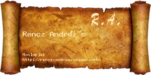 Rencz András névjegykártya